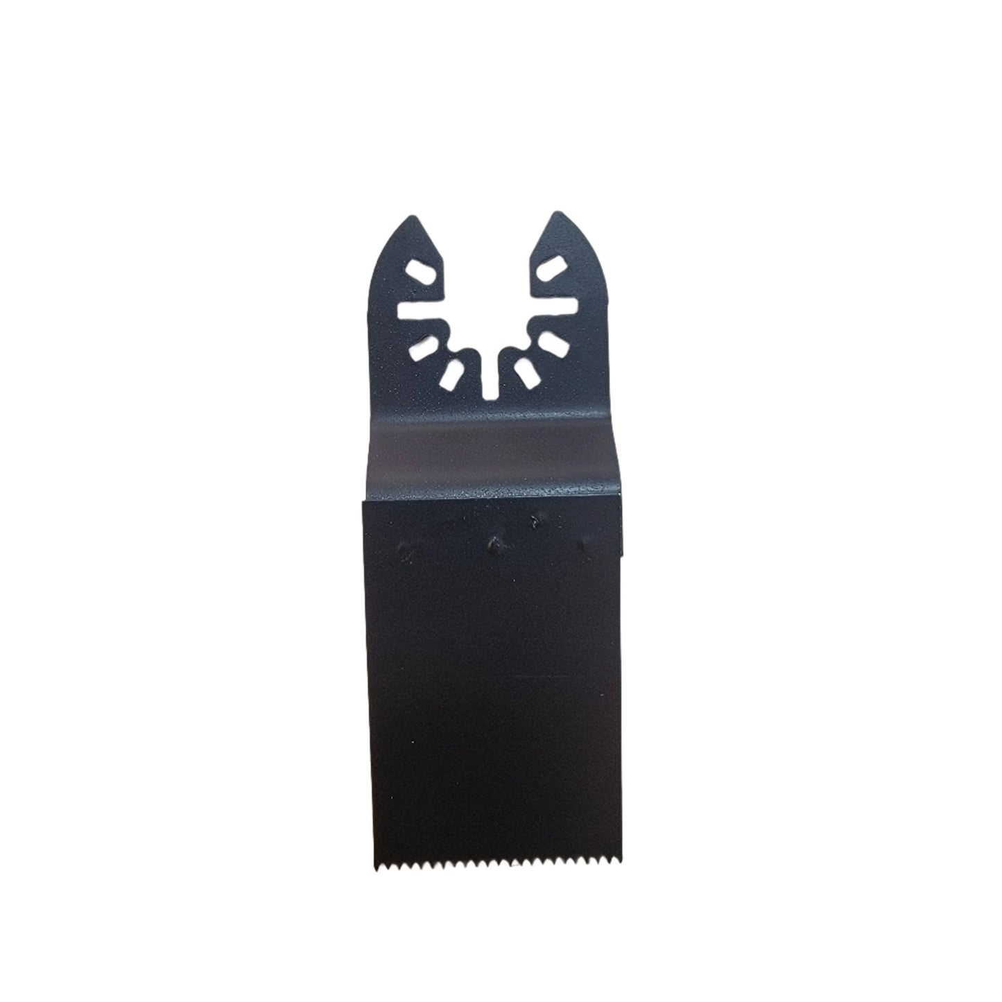 The Oscillating Blade Individual features a metal toothed edge for cutting, a black finish, and a notched attachment point at the top.