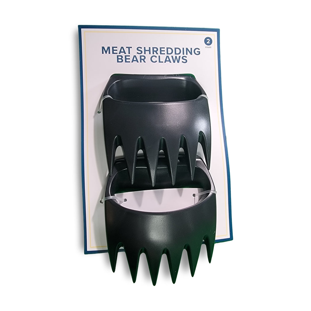 Two Meat Shreadding Bear Claws in black on a display card.