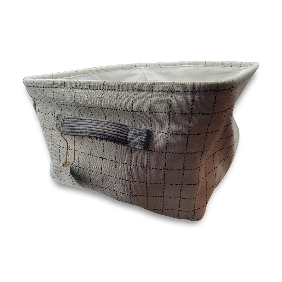 Pet Storage Bin Checkered Print with Bone