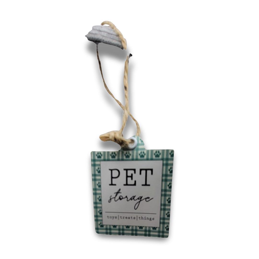 Pet Storage Bin Checkered Print with Bone