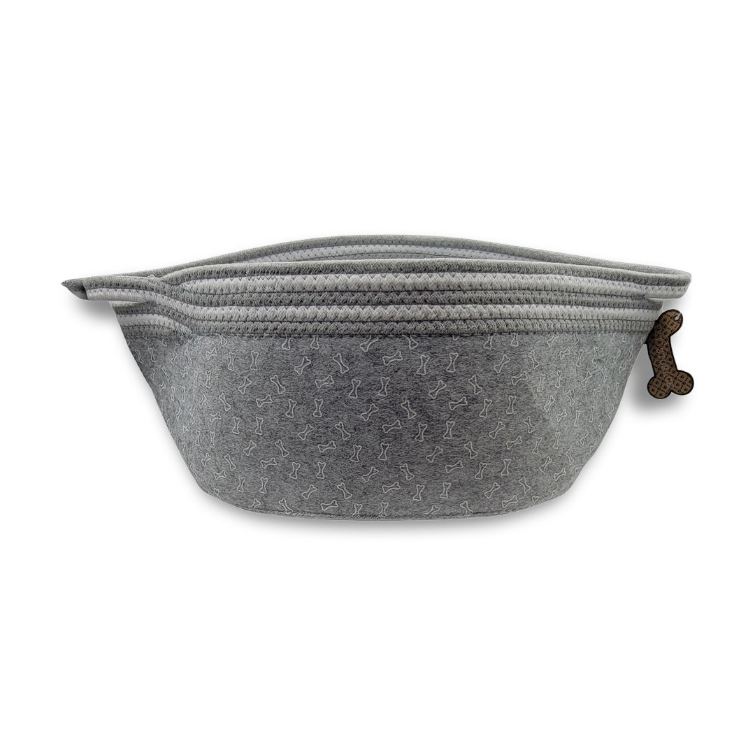Pet Storage Bin Grey with All over Bones