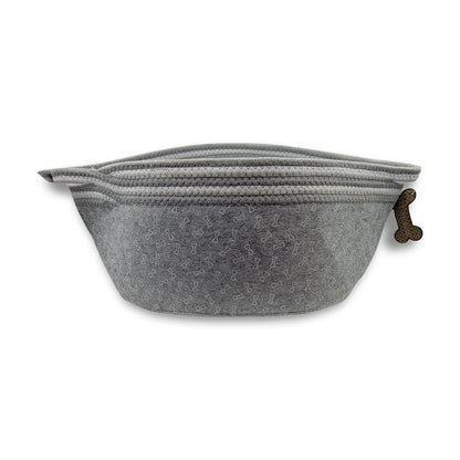 Pet Storage Bin Grey with All over Bones