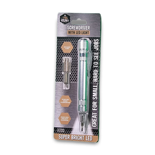 mini screwdriver with led light and 6 bits